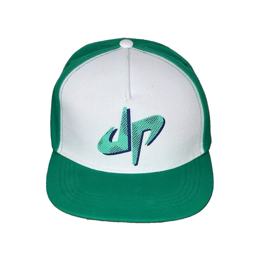 Dude Perfect DP Logo Snapback Hat Cap Green White Two Tone Adjustable Merch